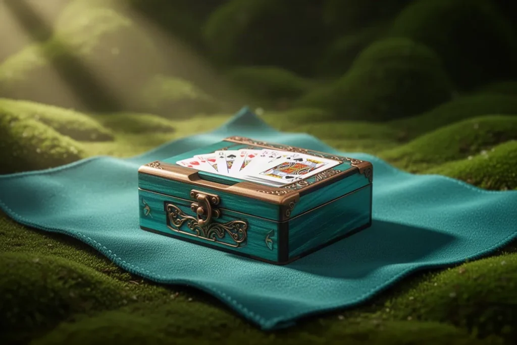 Ảnh minh hoạ hộp gỗ đựng bài cho mục hỏi đáp game bài BJ88B